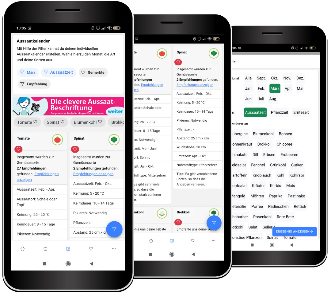 Kostenlose Aussaatkalender App für Android und Apple
