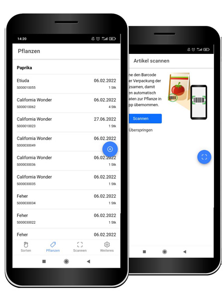 Bringen Sie mehr Übersicht in Ihre Aussaat mit Hilfe der App GRACAMA Meine Pflanzen.<